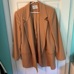 Tan Wool Blazer Coat
